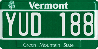 VT license plate YUD188