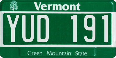 VT license plate YUD191