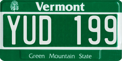 VT license plate YUD199