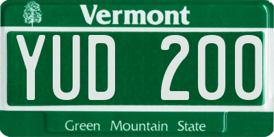 VT license plate YUD200