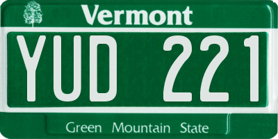 VT license plate YUD221