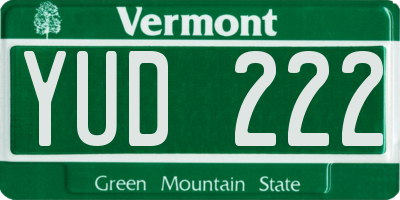 VT license plate YUD222