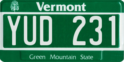 VT license plate YUD231