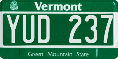 VT license plate YUD237