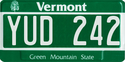 VT license plate YUD242