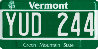 VT license plate YUD244