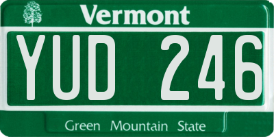VT license plate YUD246