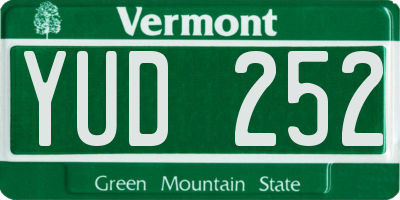 VT license plate YUD252