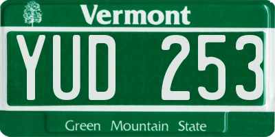 VT license plate YUD253