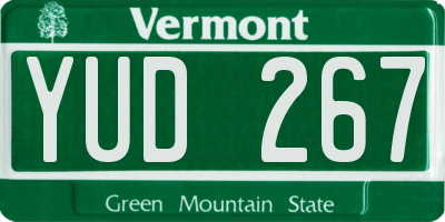 VT license plate YUD267