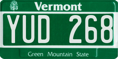VT license plate YUD268