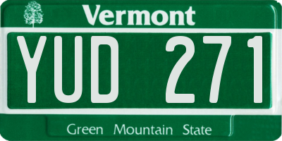 VT license plate YUD271