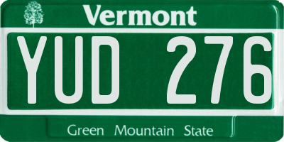 VT license plate YUD276