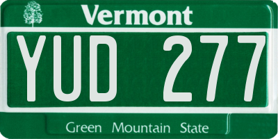 VT license plate YUD277