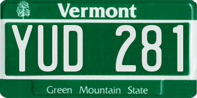 VT license plate YUD281