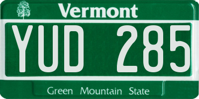 VT license plate YUD285