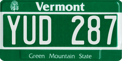 VT license plate YUD287