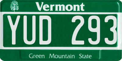 VT license plate YUD293