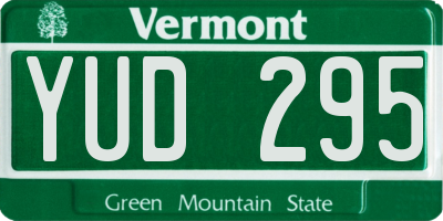 VT license plate YUD295