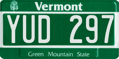 VT license plate YUD297