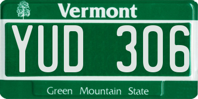 VT license plate YUD306