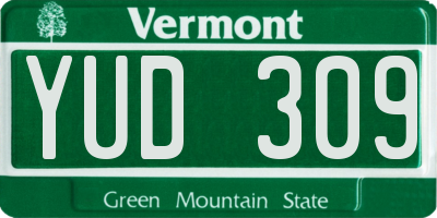 VT license plate YUD309