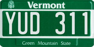 VT license plate YUD311