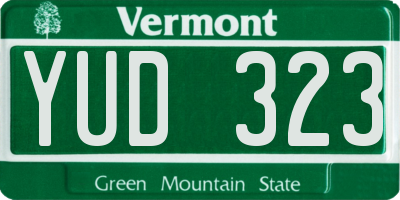 VT license plate YUD323