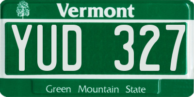 VT license plate YUD327