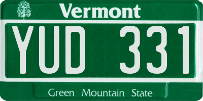 VT license plate YUD331