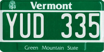 VT license plate YUD335