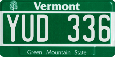VT license plate YUD336