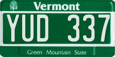 VT license plate YUD337