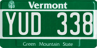 VT license plate YUD338