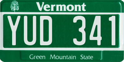 VT license plate YUD341