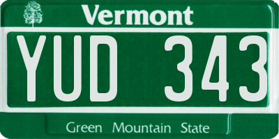 VT license plate YUD343