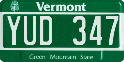 VT license plate YUD347