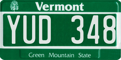 VT license plate YUD348