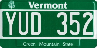 VT license plate YUD352