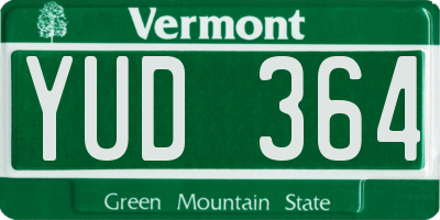 VT license plate YUD364
