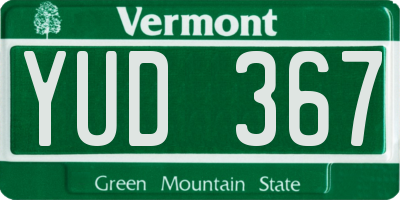 VT license plate YUD367