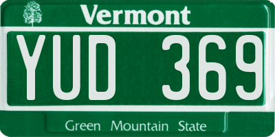 VT license plate YUD369