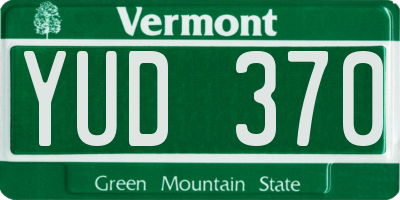 VT license plate YUD370