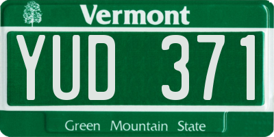 VT license plate YUD371