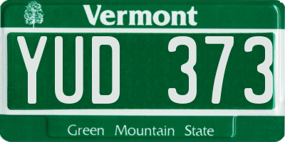 VT license plate YUD373