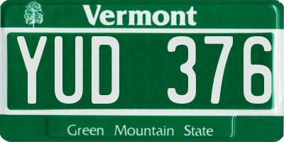 VT license plate YUD376