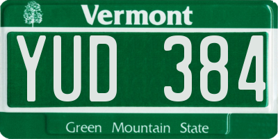 VT license plate YUD384