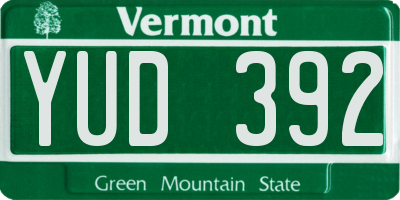VT license plate YUD392