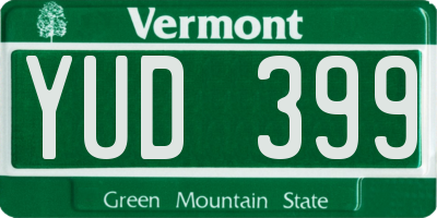 VT license plate YUD399