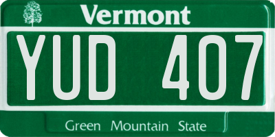 VT license plate YUD407